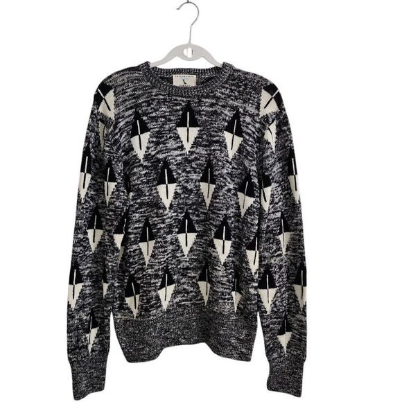 Gant By Michael‎ Bastian Sweater Mens Medium Gray Black Marled Knit Crewneck - Picture 1 of 8